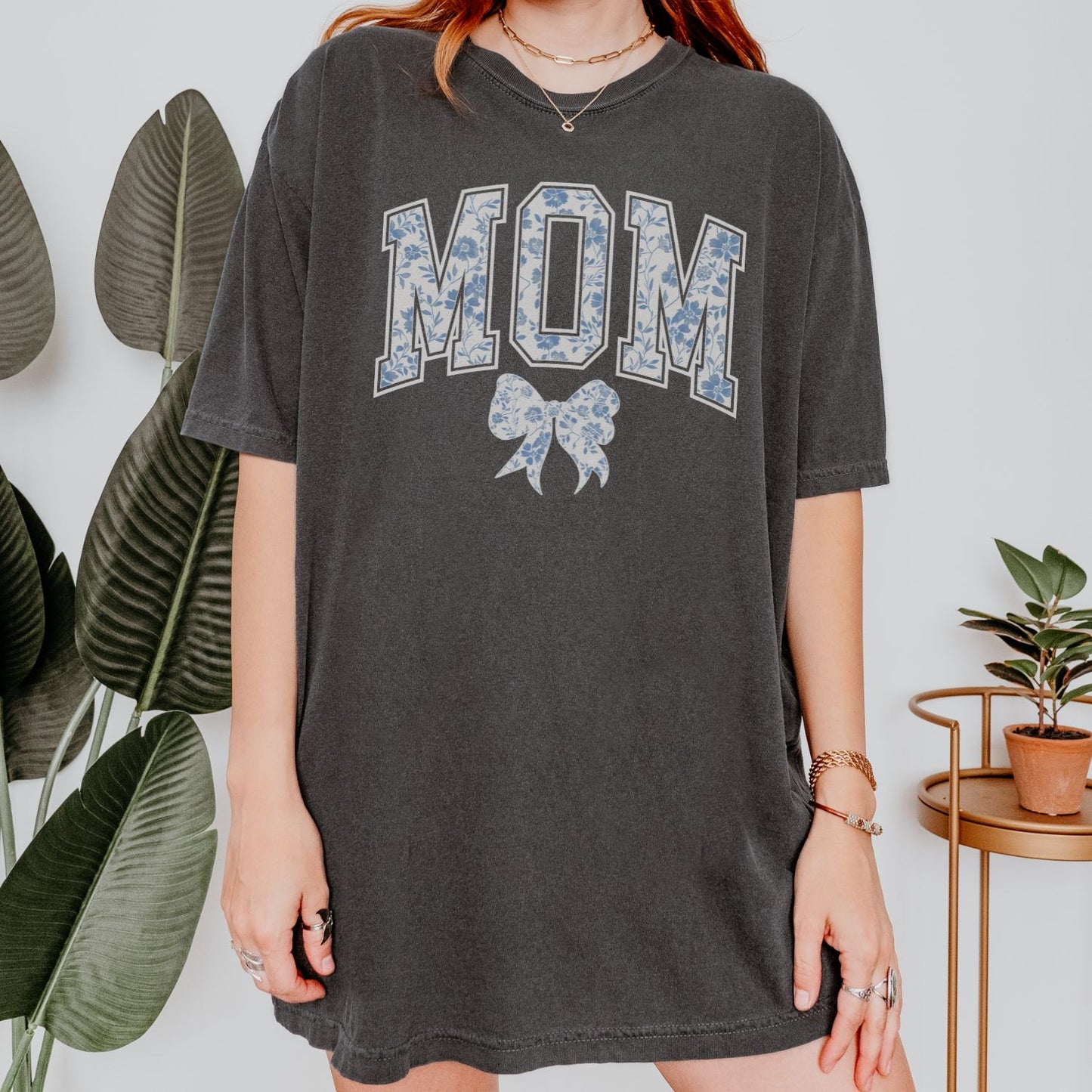Mom Chinoiserie Blue Coquette T-Shirt