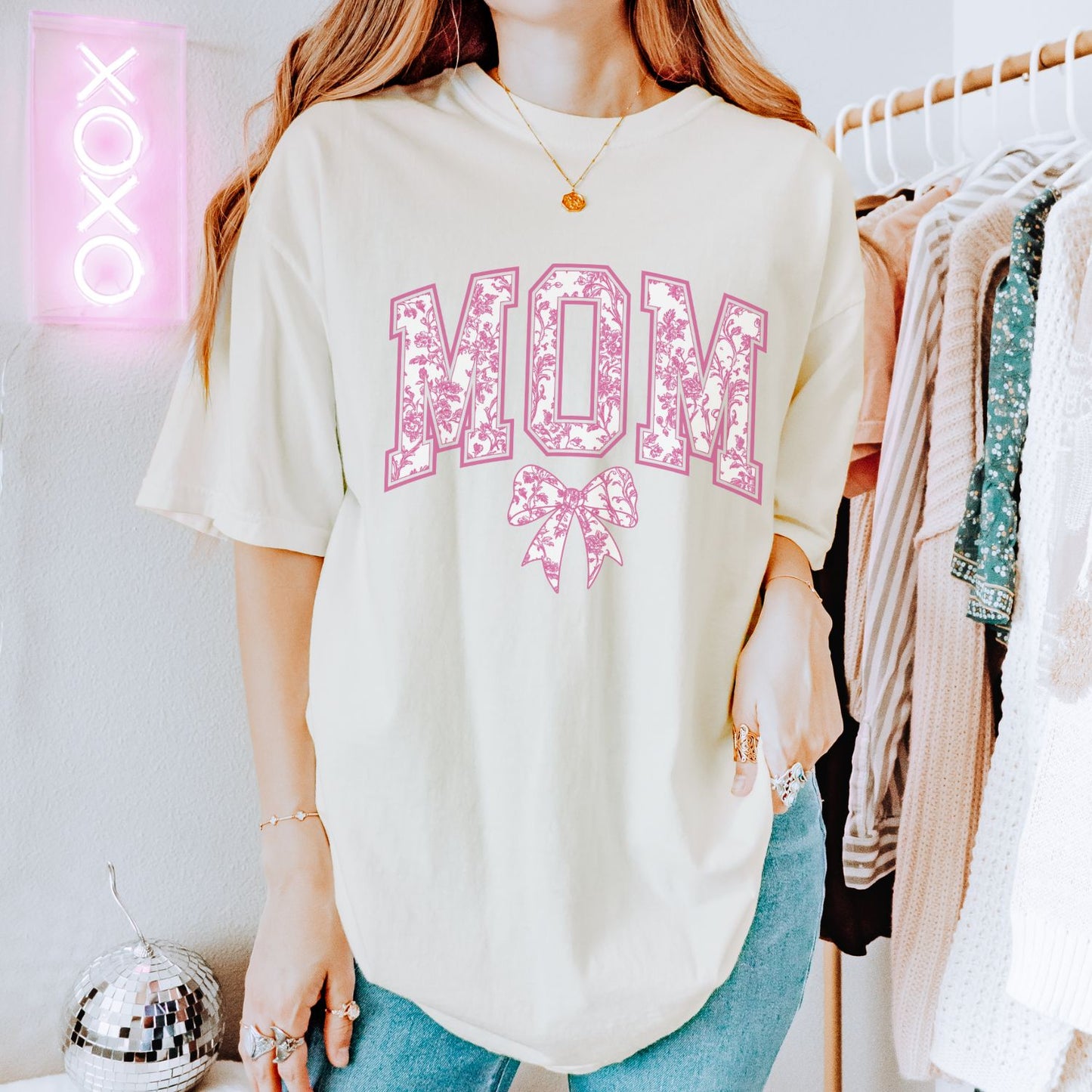 Mom Chinoiserie Pink T-Shirt