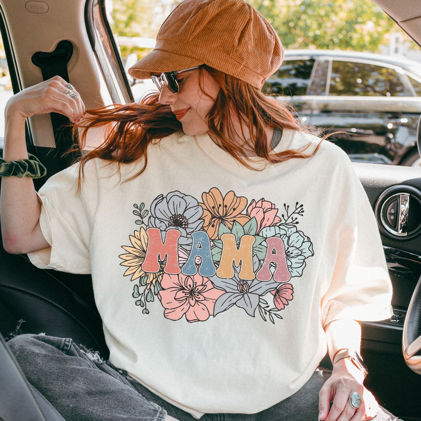 Retro Floral Mama T-Shirt