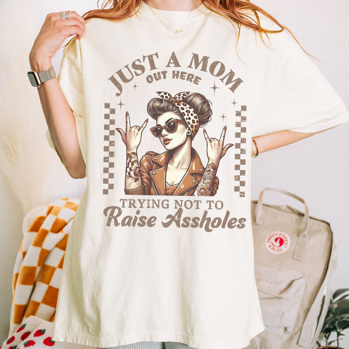 Just A Mom Out Here Funny T-Shirt