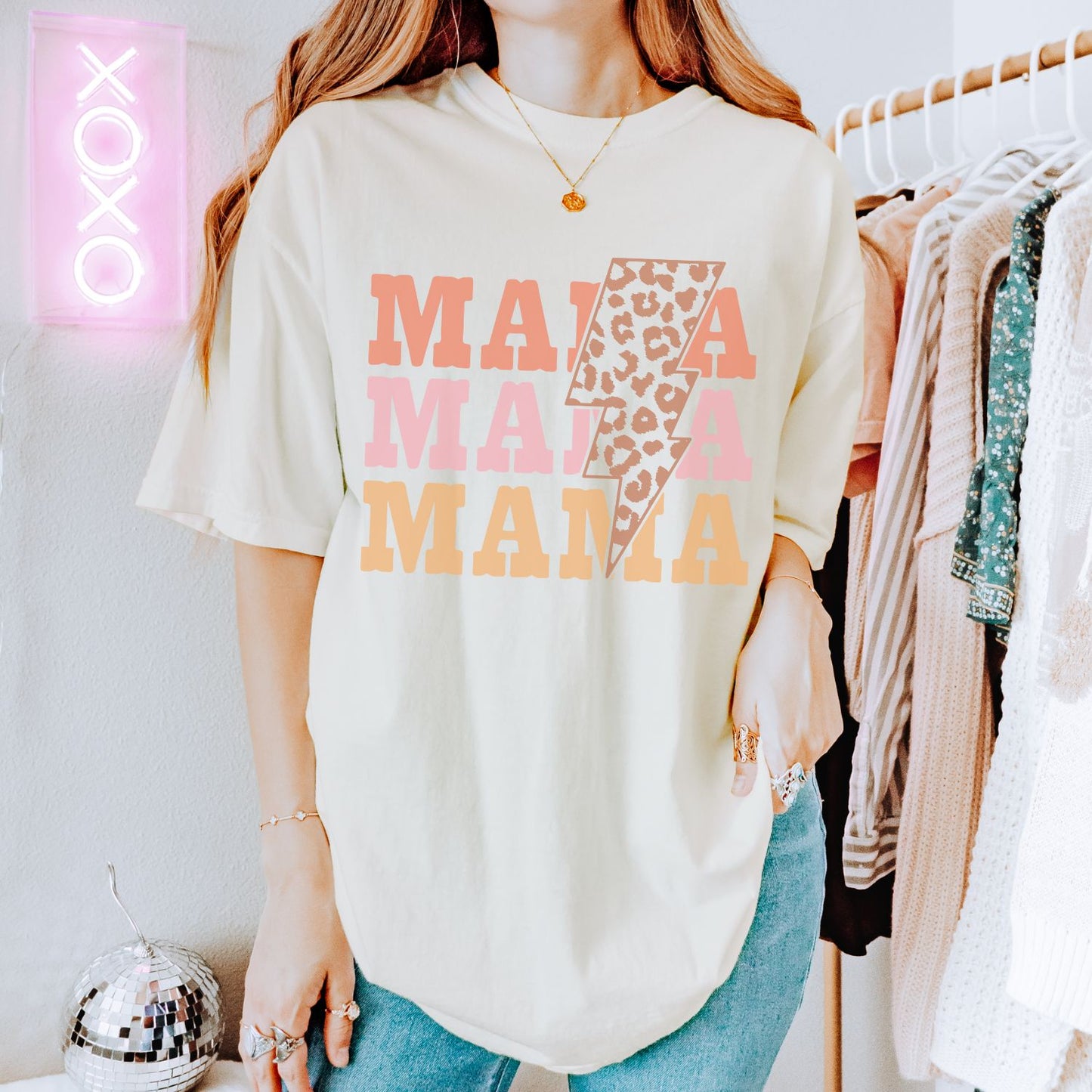 Mama Stacked Lightning T-Shirt