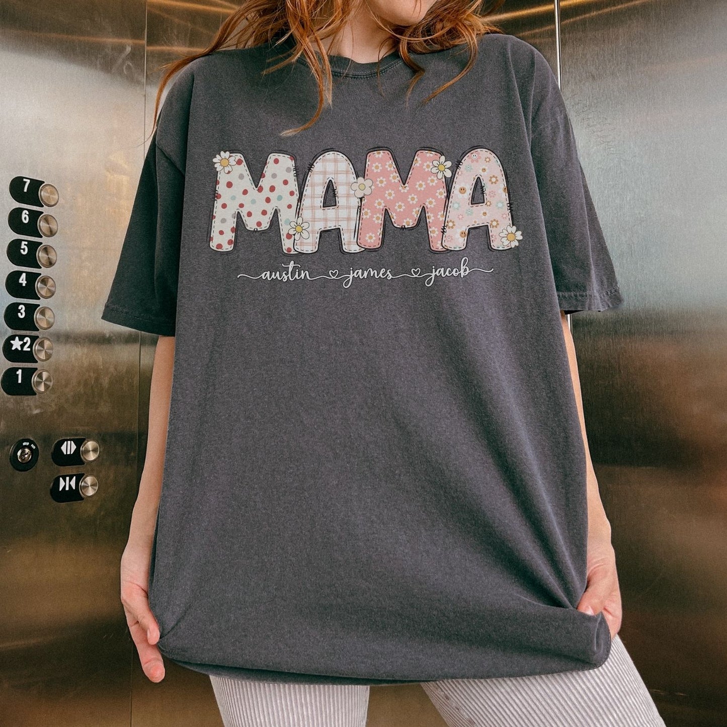 Personalized MAMA Floral T-Shirt
