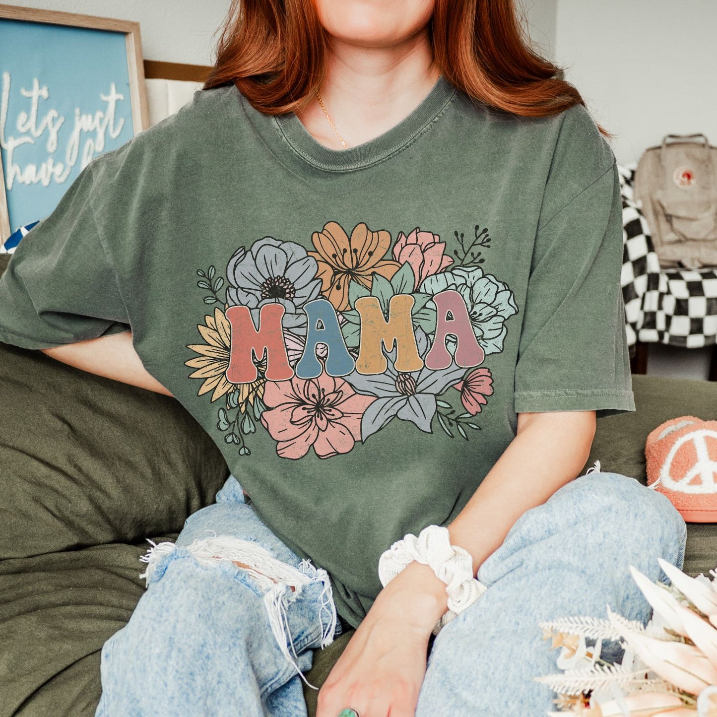 Retro Floral Mama T-Shirt