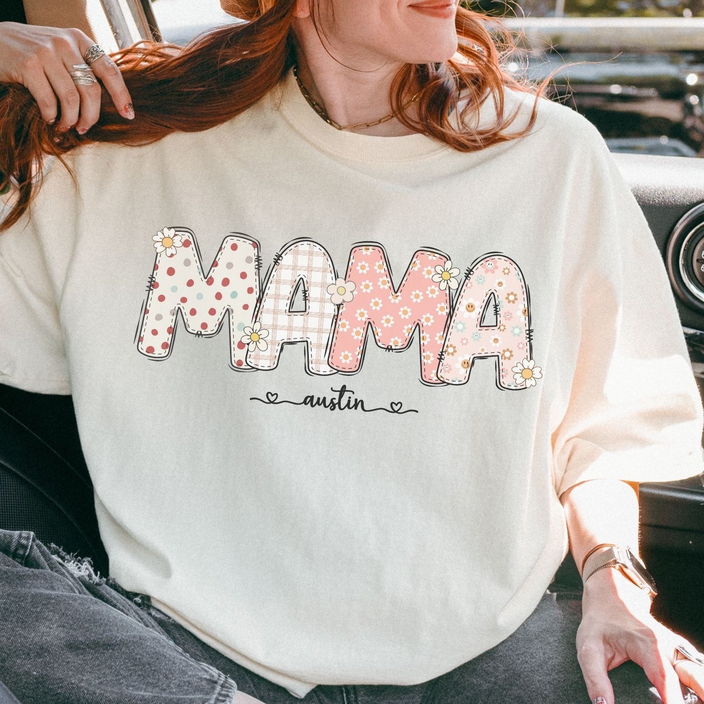 Personalized MAMA Floral T-Shirt