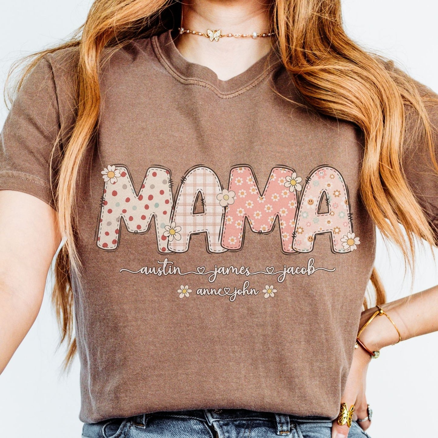 Personalized MAMA Floral T-Shirt