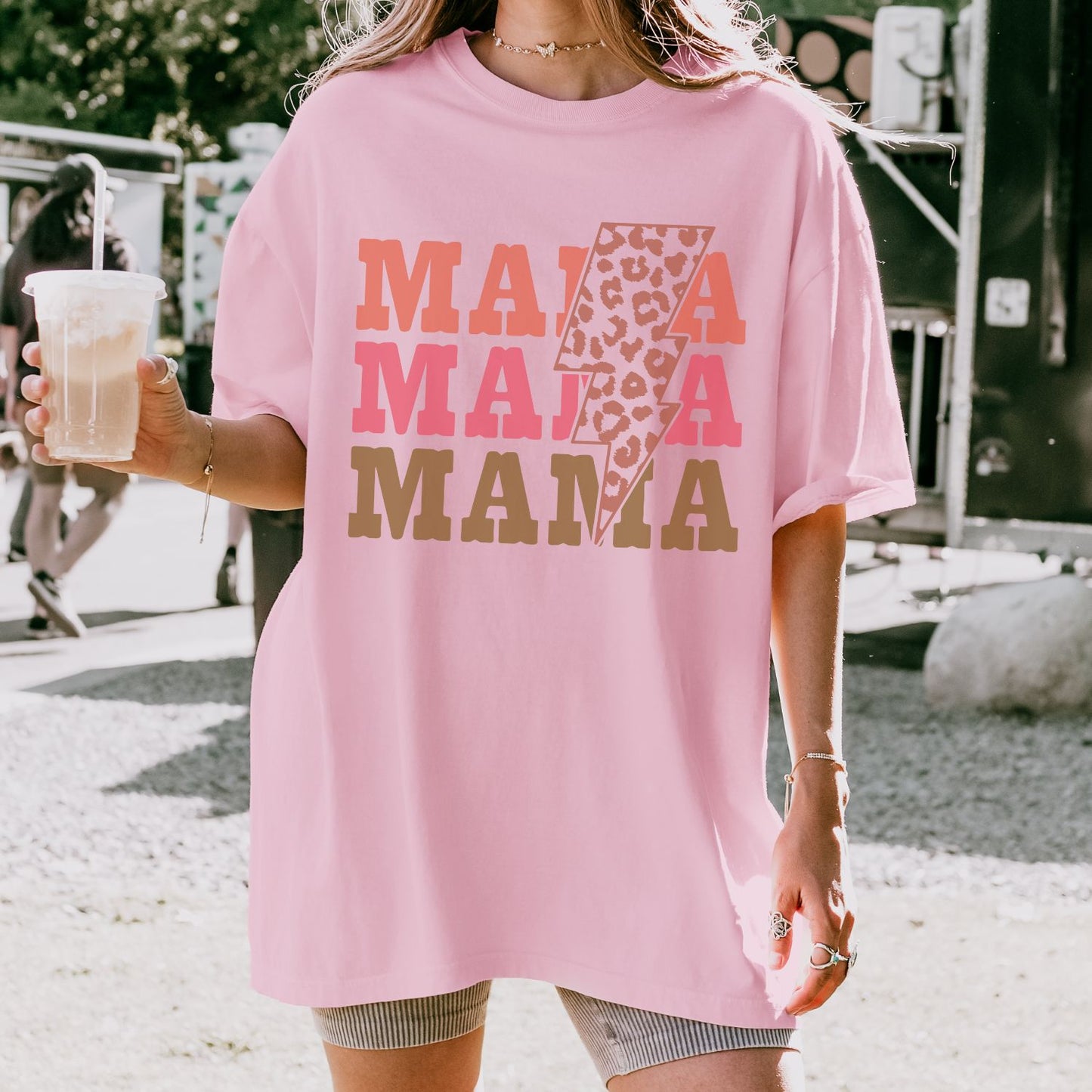 Mama Stacked Lightning T-Shirt
