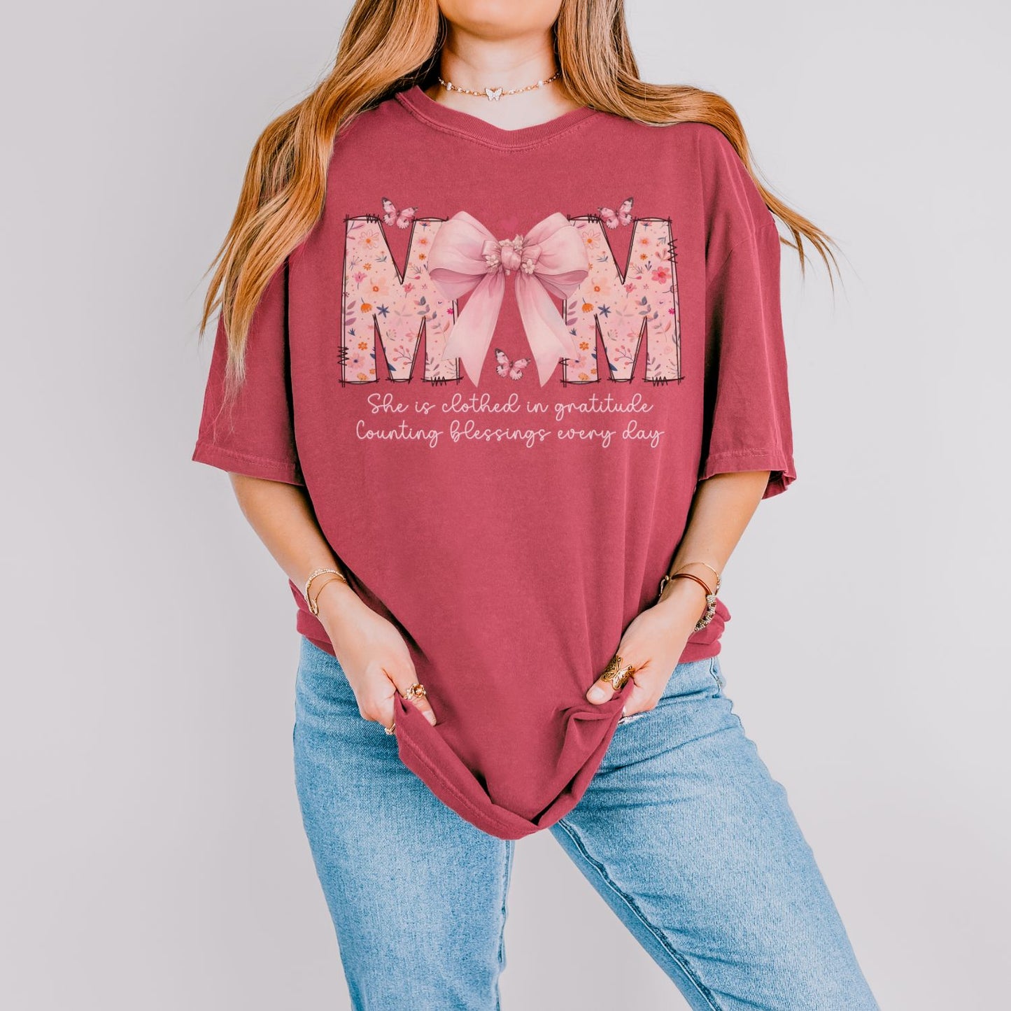 Mom She Is Clothed In Gratitude T-Shirt