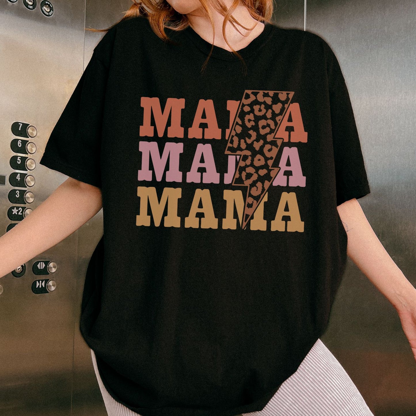 Mama Stacked Lightning T-Shirt
