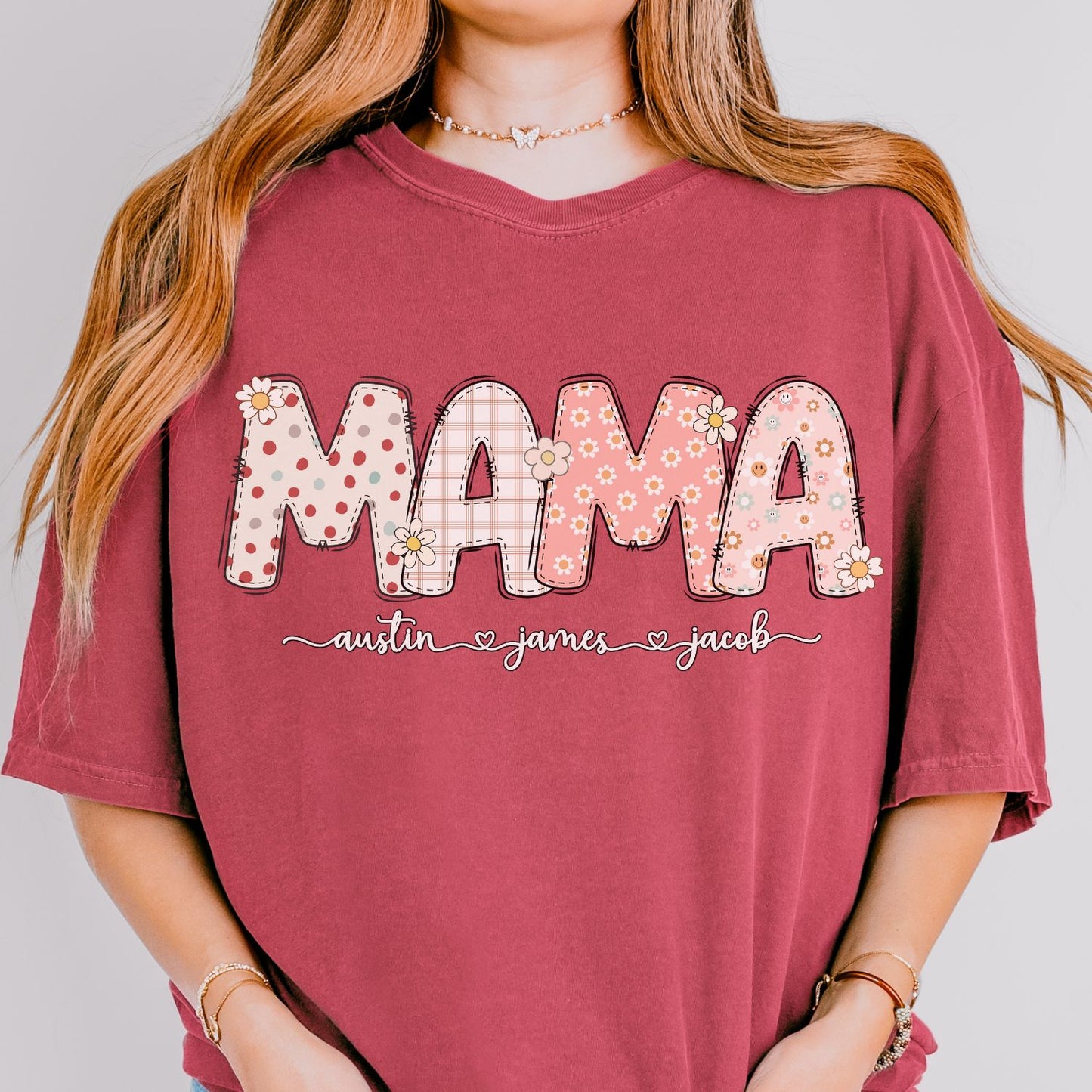 Personalized MAMA Floral T-Shirt