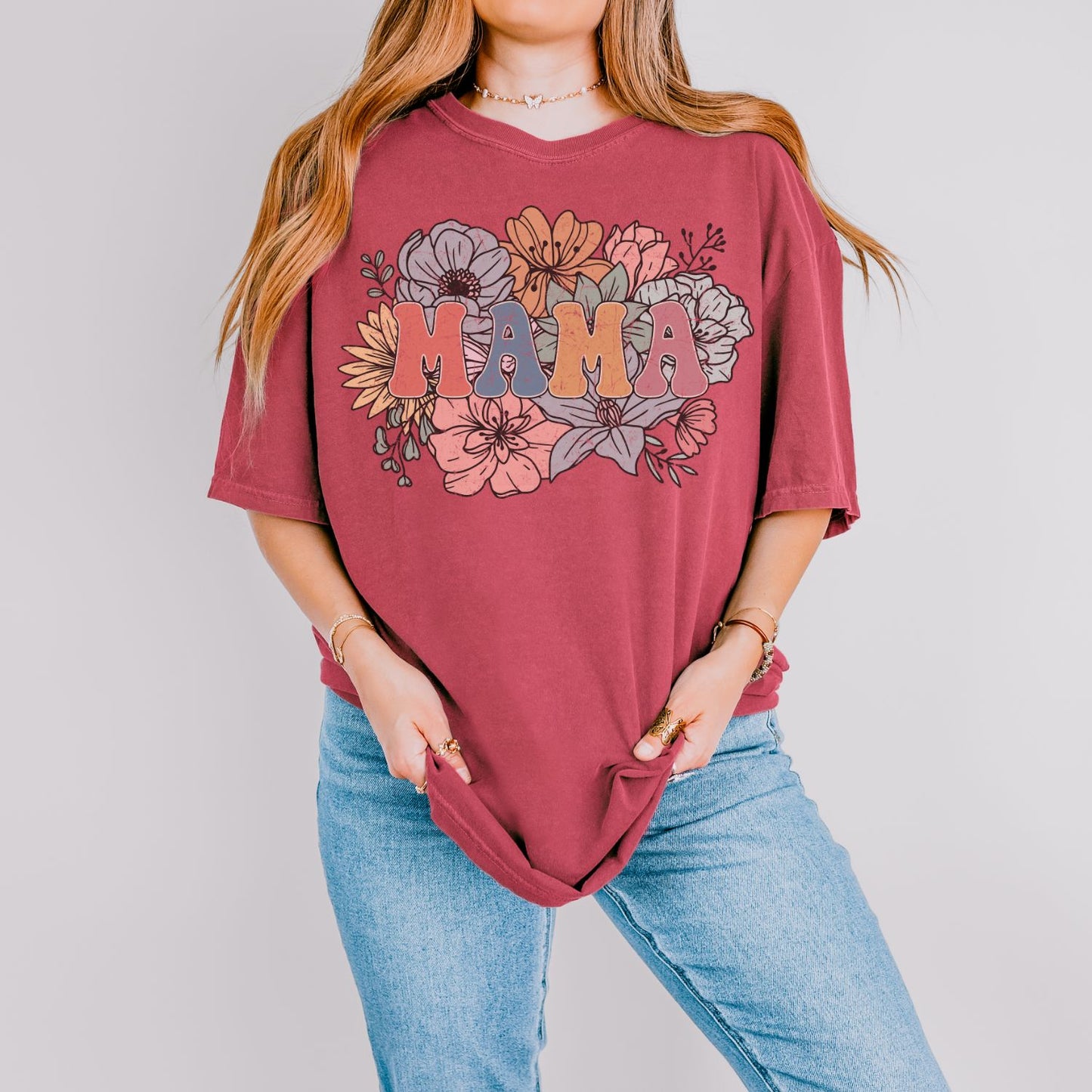 Retro Floral Mama T-Shirt