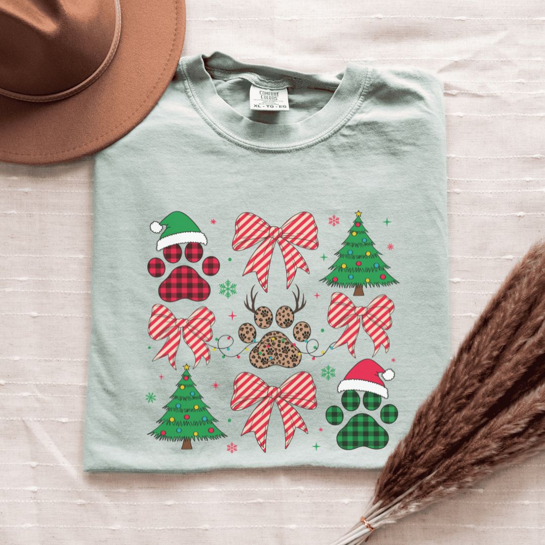 Christmas Paws Coquette T-Shirt