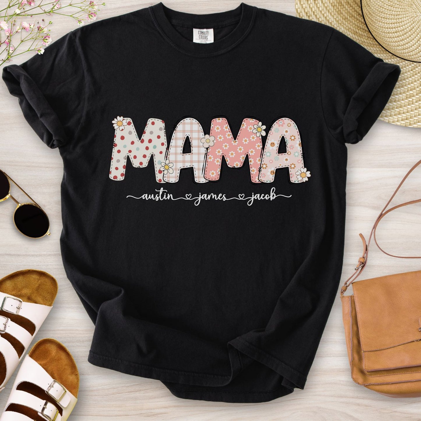 Personalized MAMA Floral T-Shirt