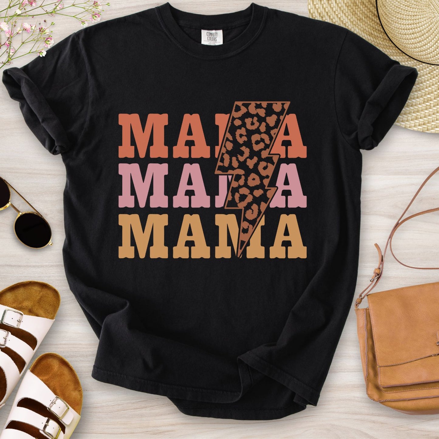 Mama Stacked Lightning T-Shirt