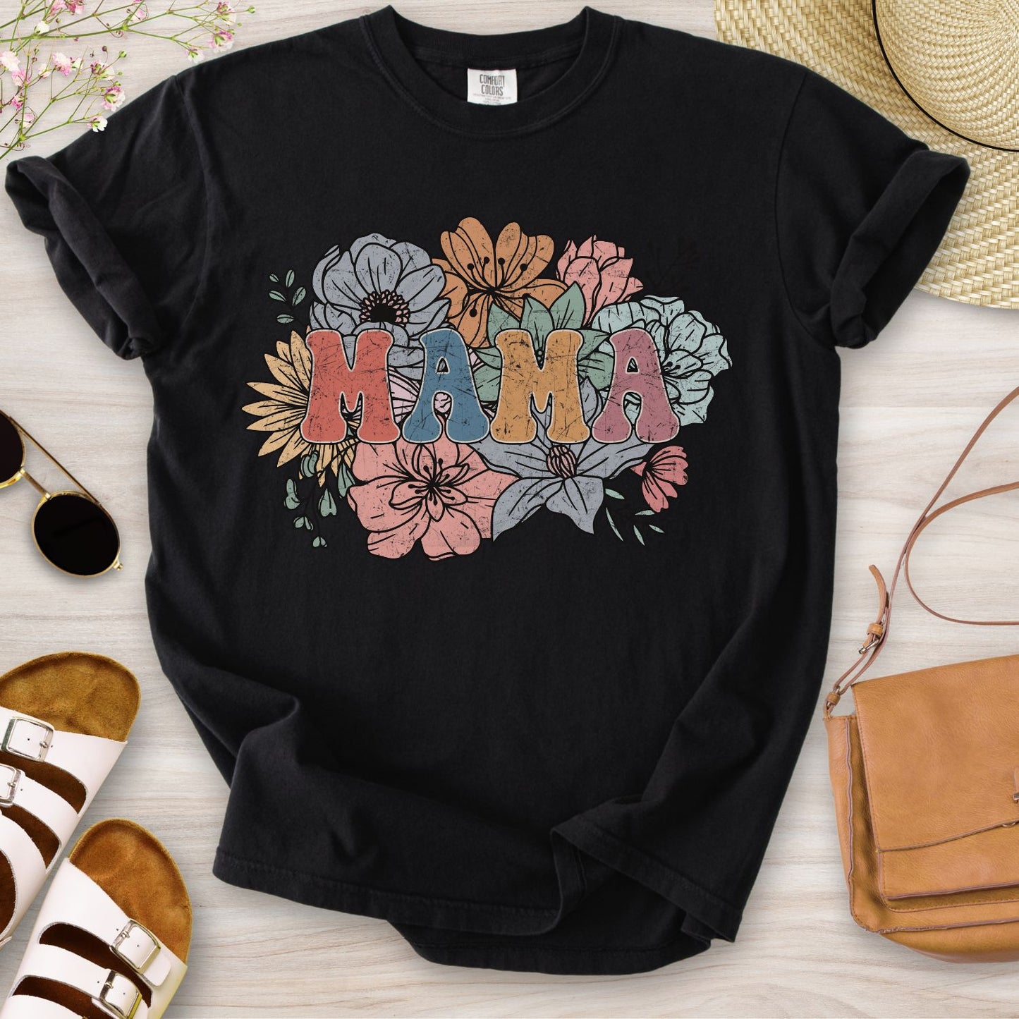 Retro Floral Mama T-Shirt