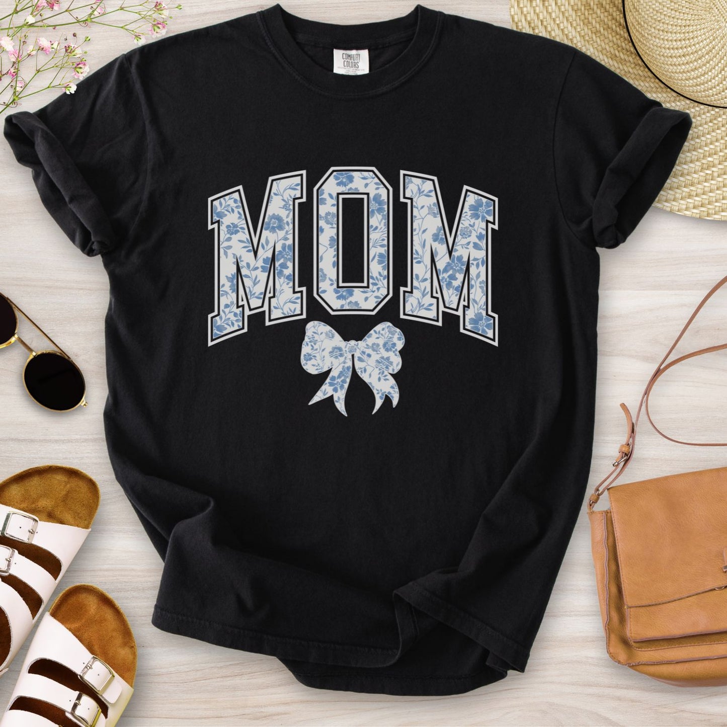 Mom Chinoiserie Blue Coquette T-Shirt