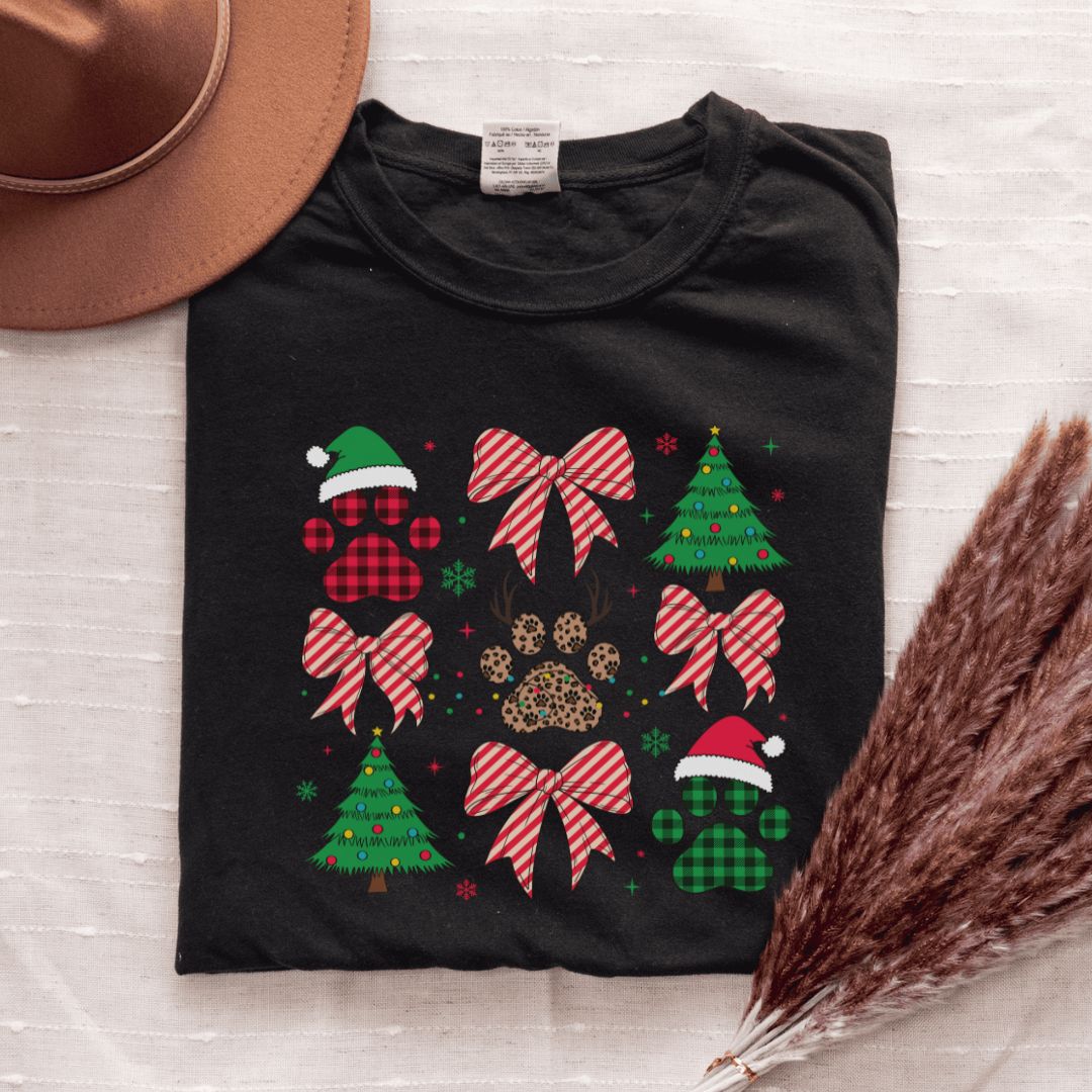 Christmas Paws Coquette T-Shirt
