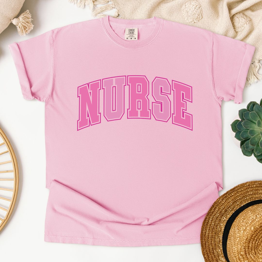 Nurse Varsity Pink T-Shirt