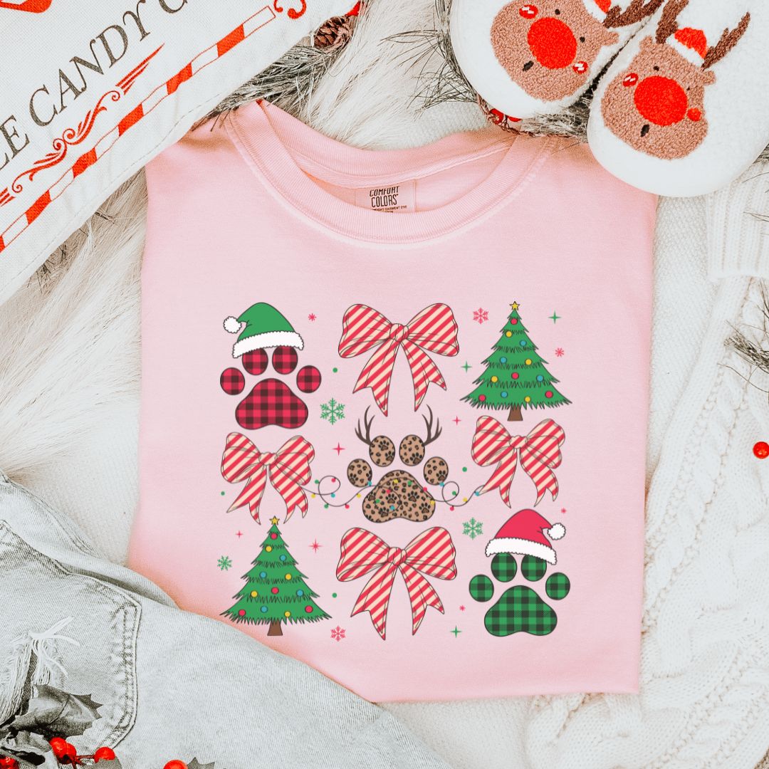 Christmas Paws Coquette T-Shirt