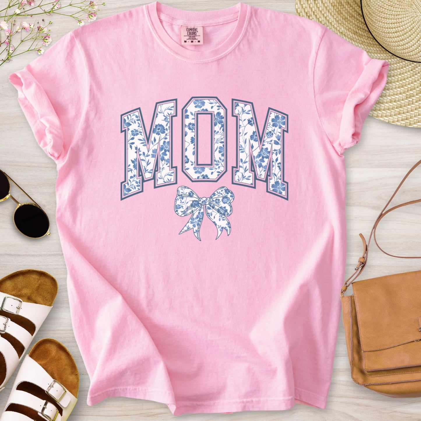 Mom Chinoiserie Blue Coquette T-Shirt