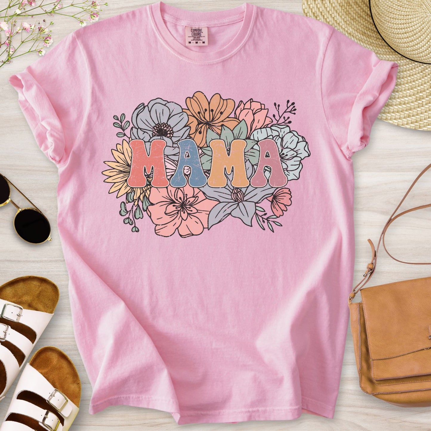 Retro Floral Mama T-Shirt