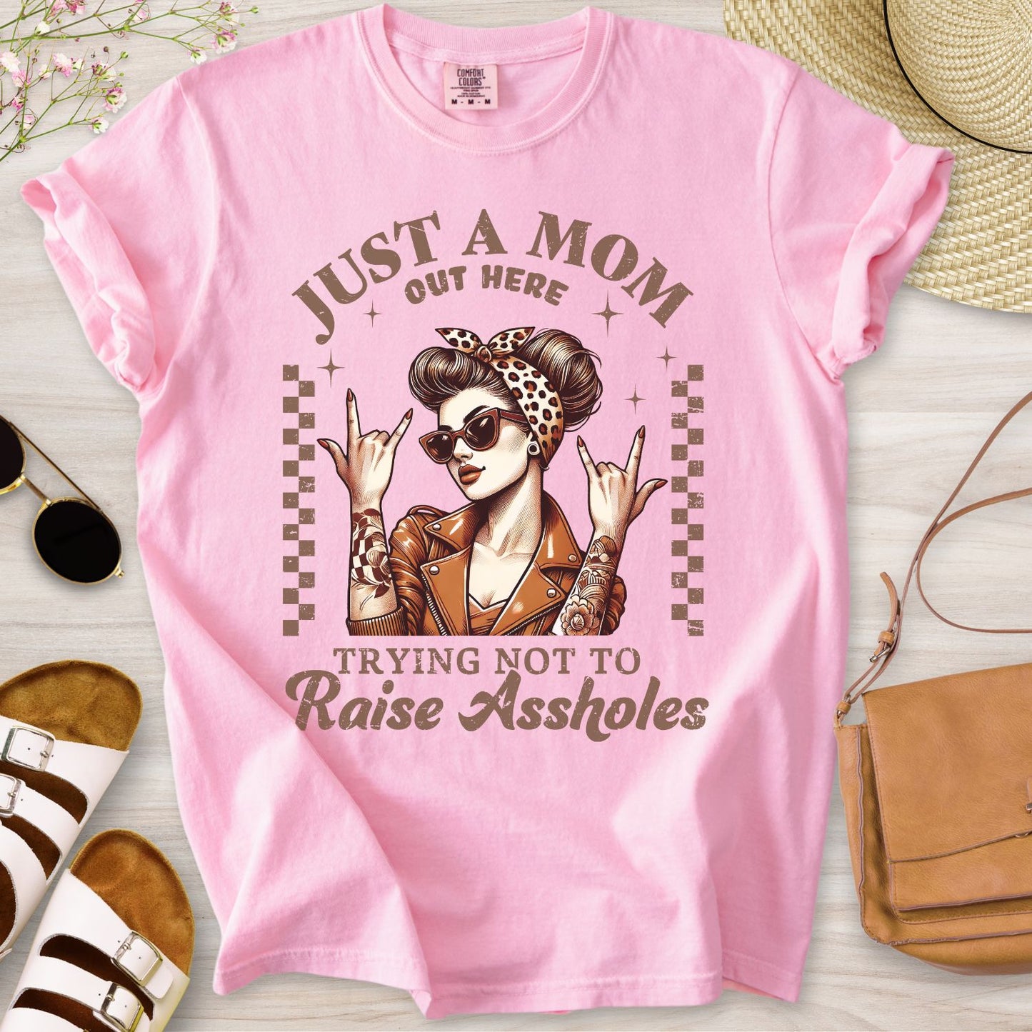 Just A Mom Out Here Funny T-Shirt