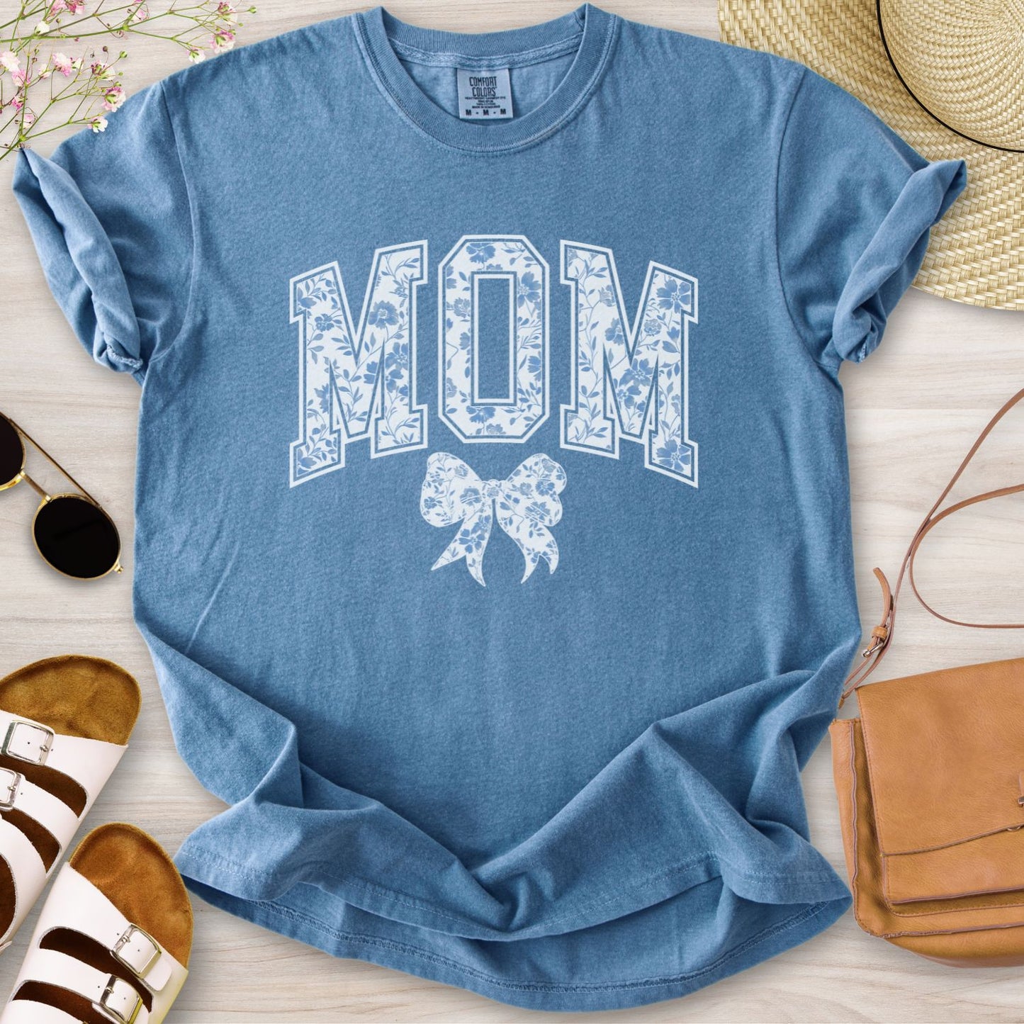 Mom Chinoiserie Blue Coquette T-Shirt