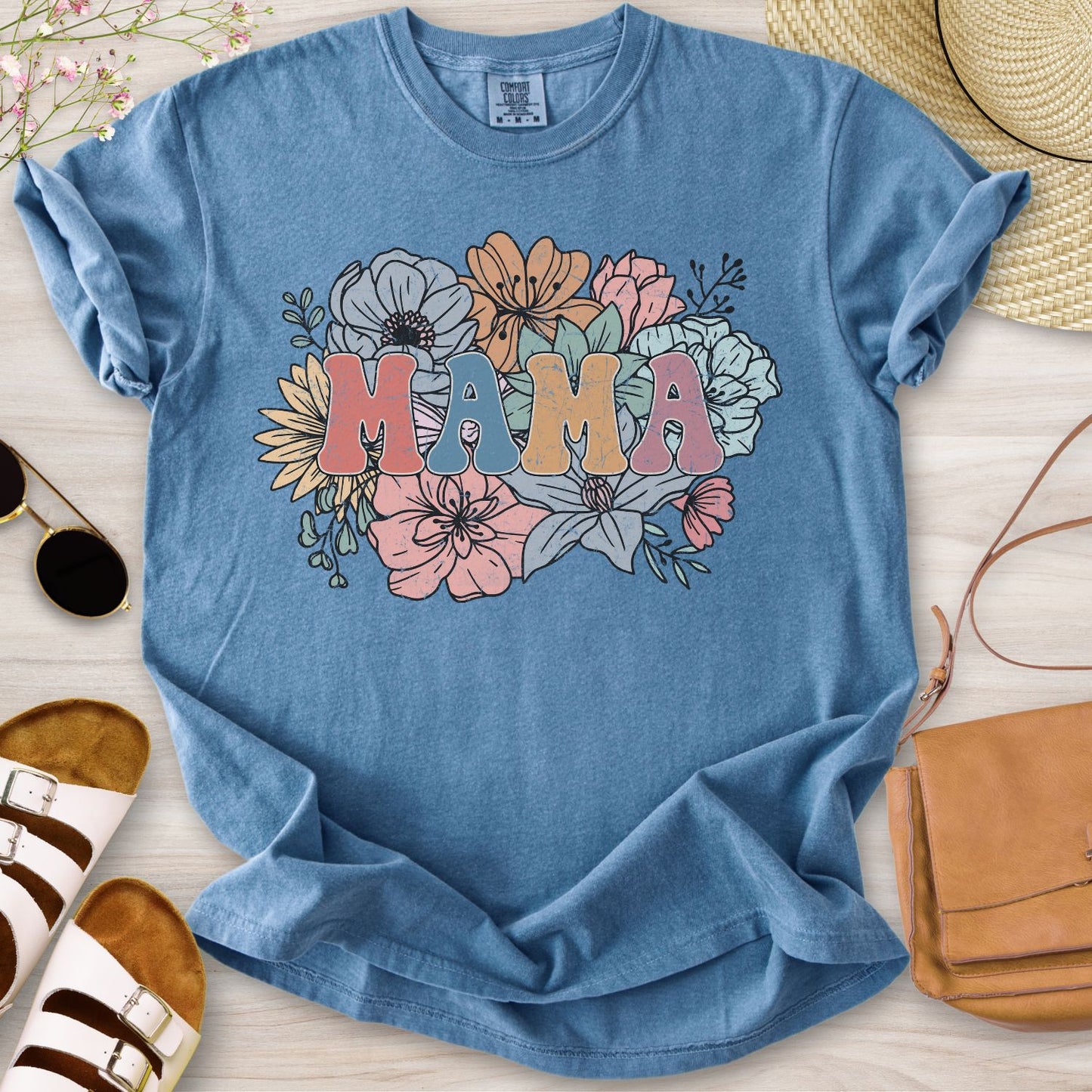 Retro Floral Mama T-Shirt