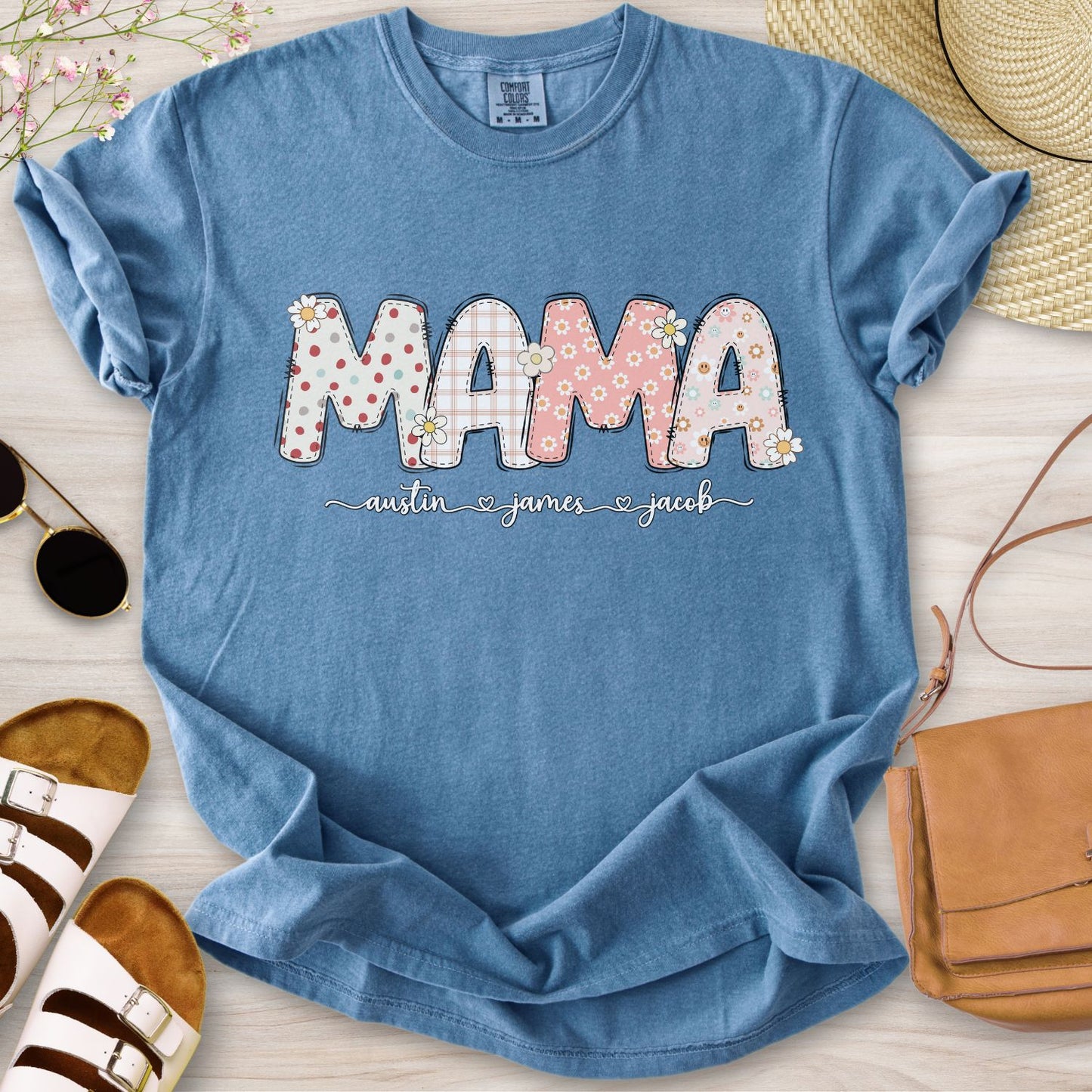 Personalized MAMA Floral T-Shirt