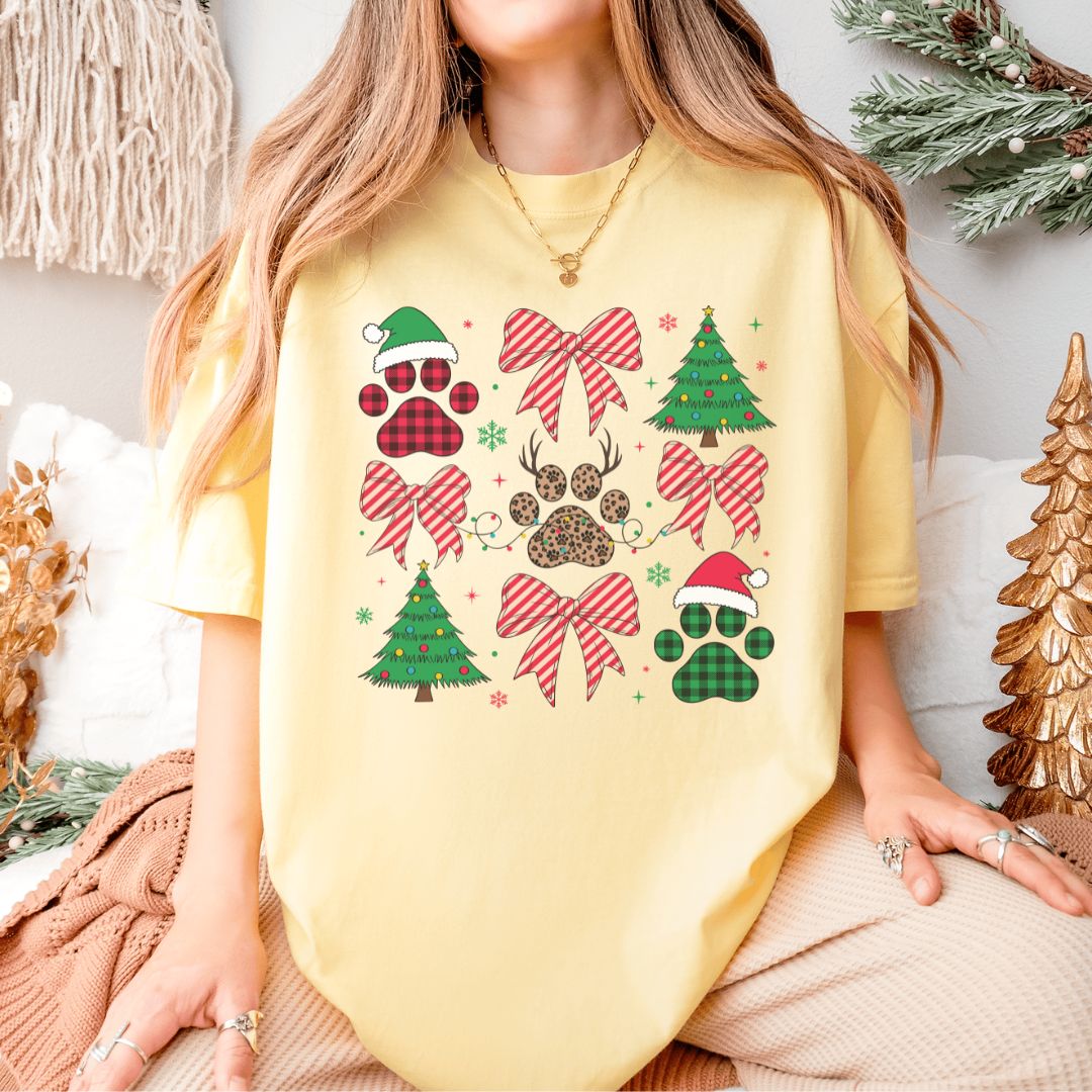 Christmas Paws Coquette T-Shirt