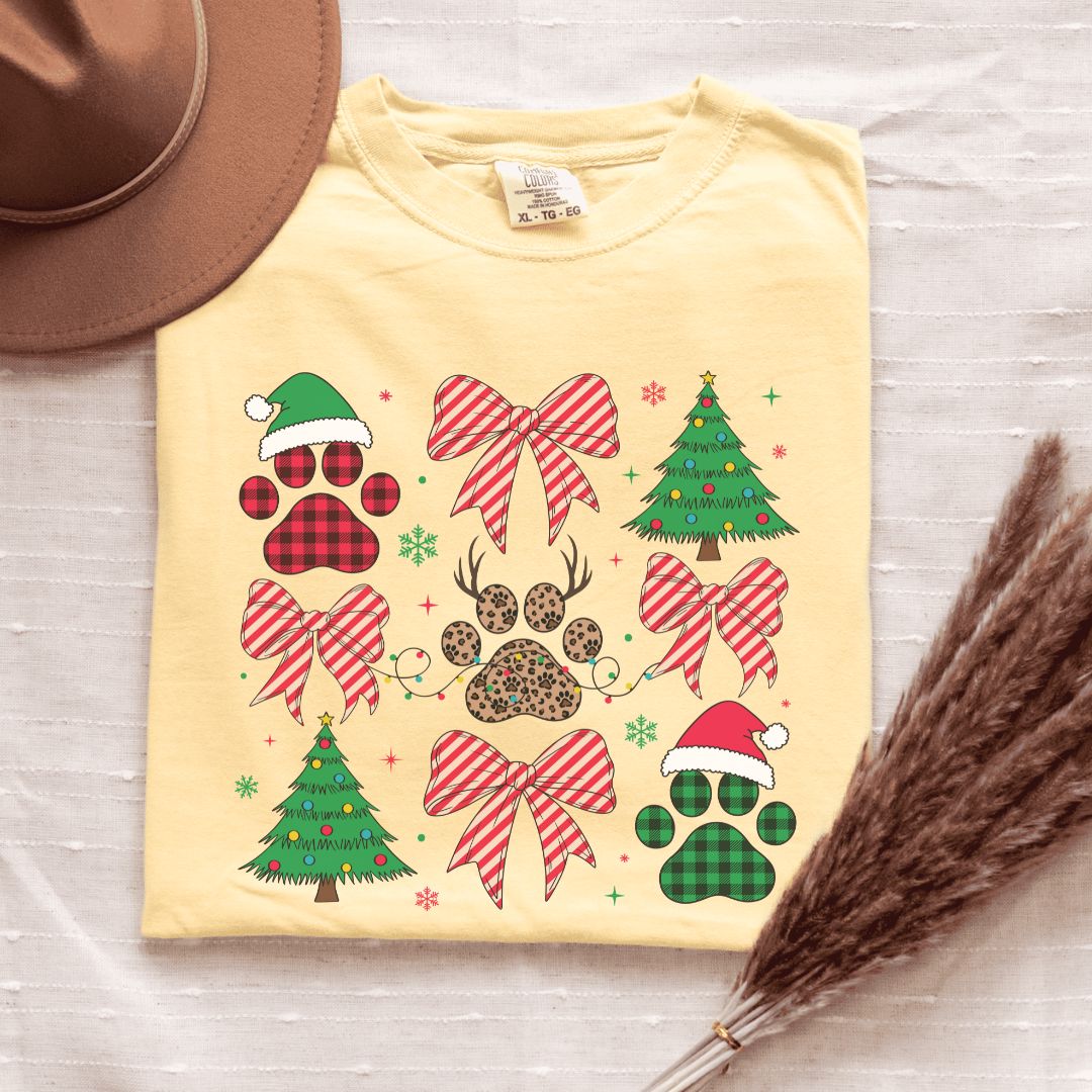 Christmas Paws Coquette T-Shirt