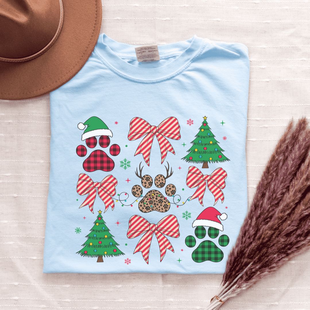 Christmas Paws Coquette T-Shirt