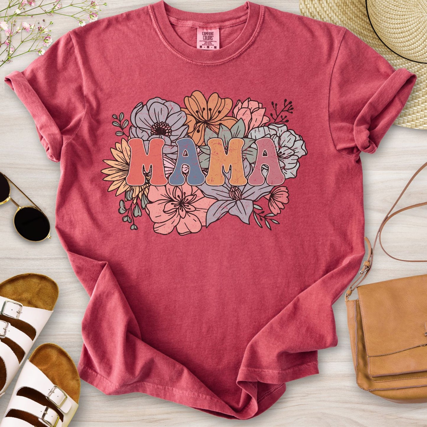 Retro Floral Mama T-Shirt