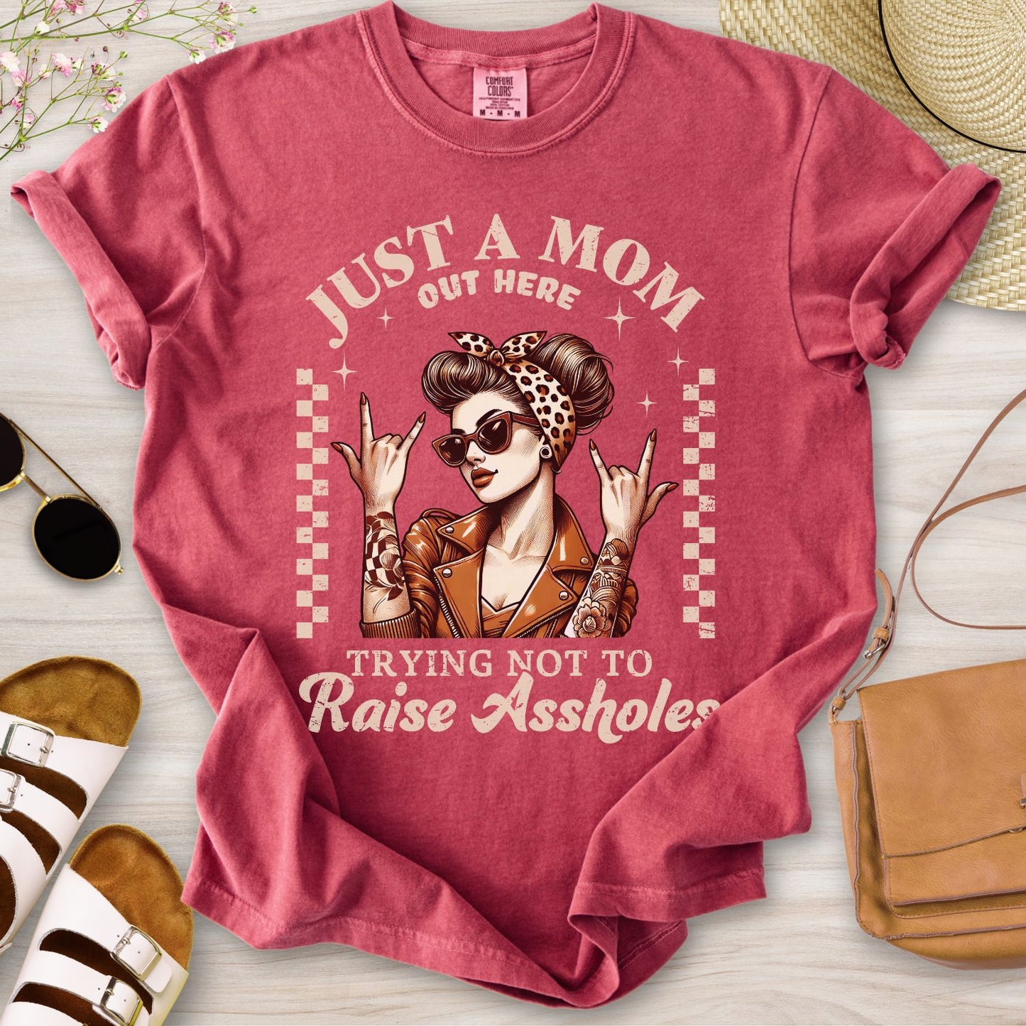 Just A Mom Out Here Funny T-Shirt