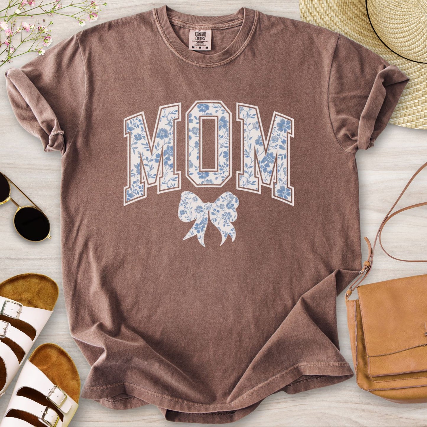 Mom Chinoiserie Blue Coquette T-Shirt