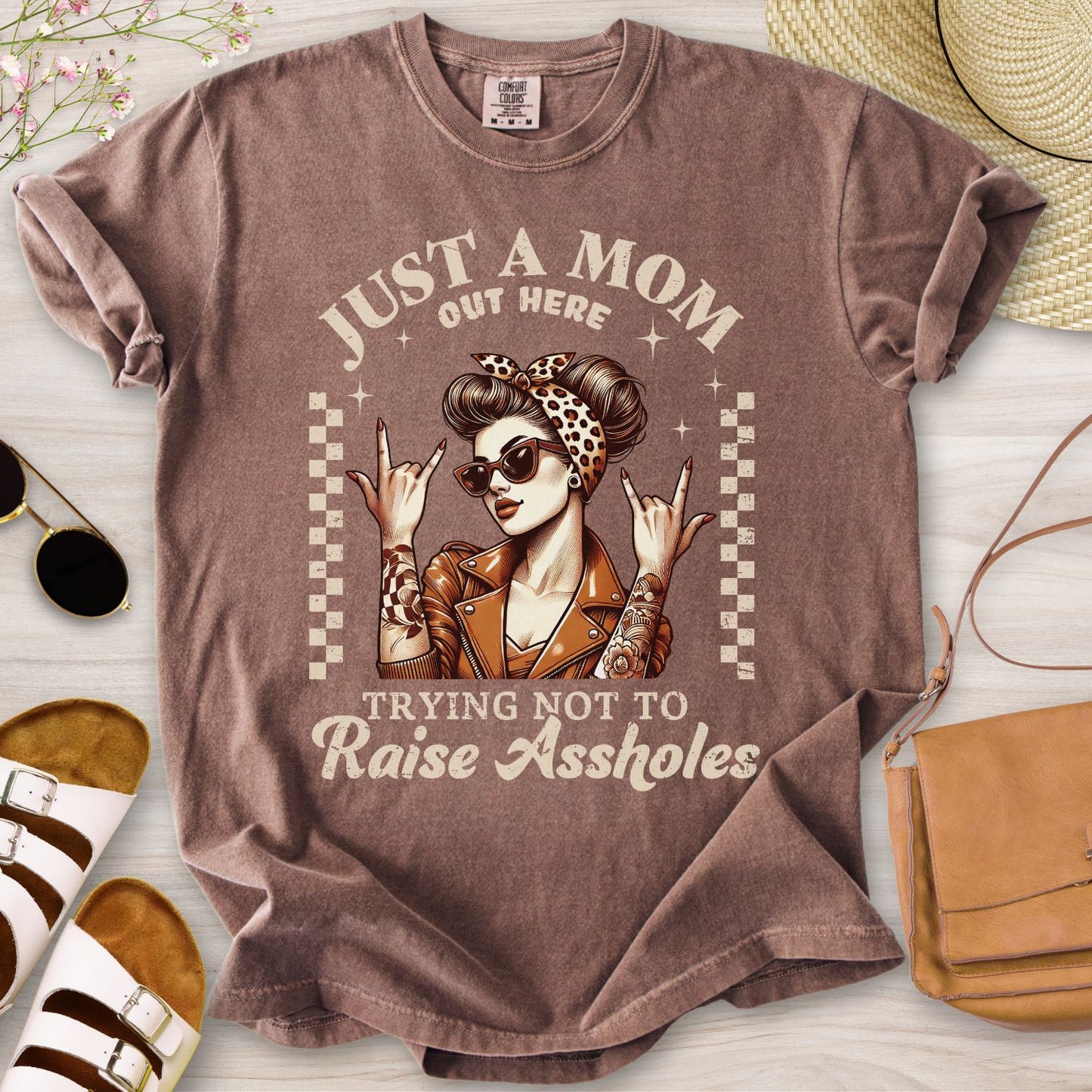 Just A Mom Out Here Funny T-Shirt