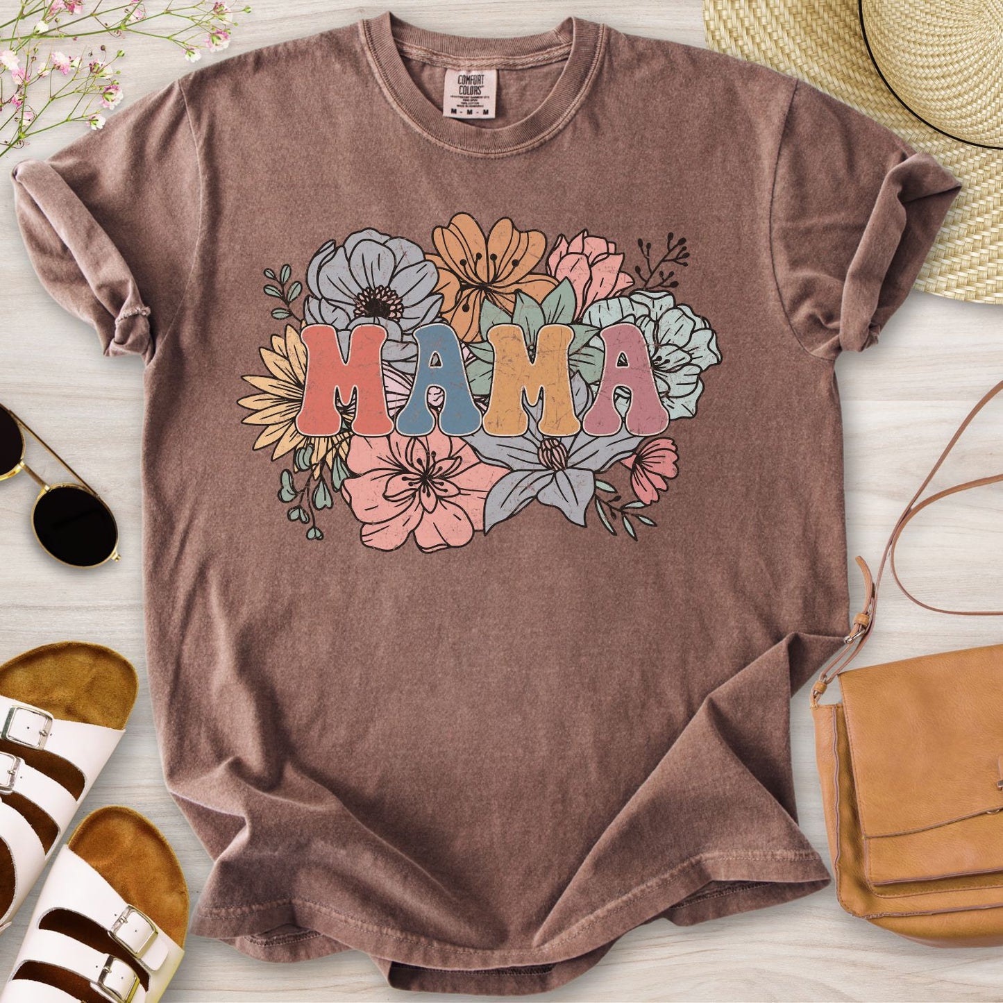 Retro Floral Mama T-Shirt