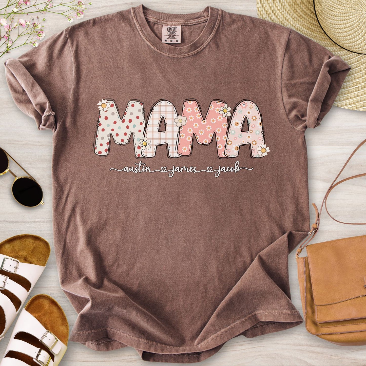 Personalized MAMA Floral T-Shirt