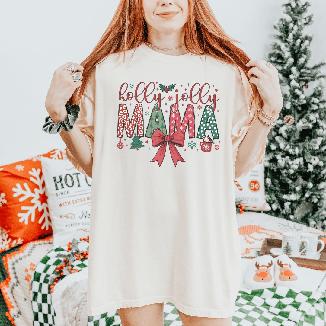 Holly Jolly Mama Coquette T-Shirt