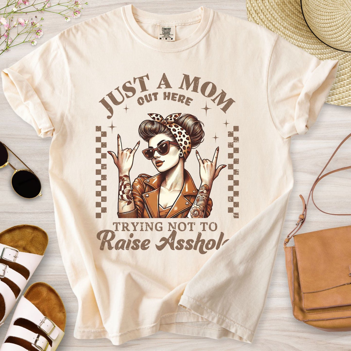 Just A Mom Out Here Funny T-Shirt