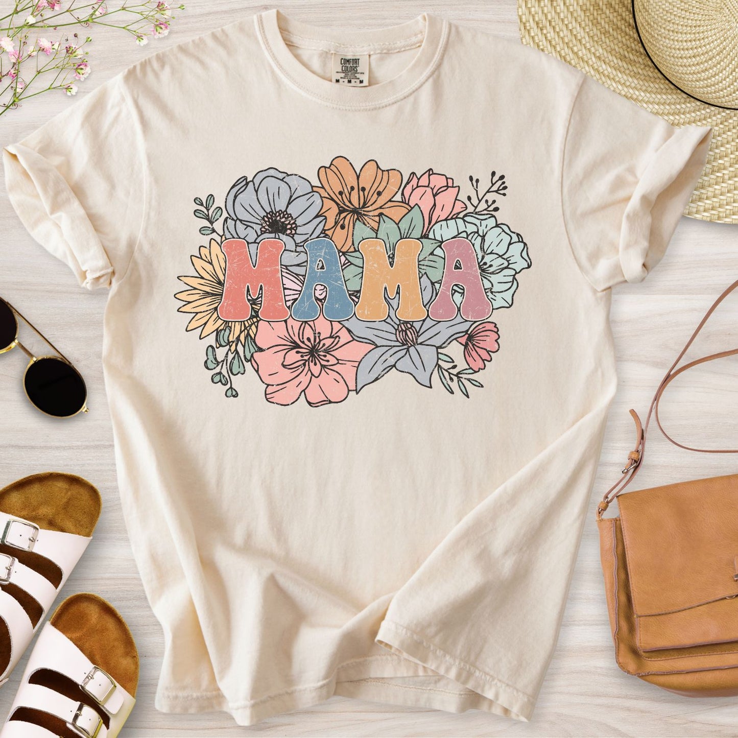 Retro Floral Mama T-Shirt