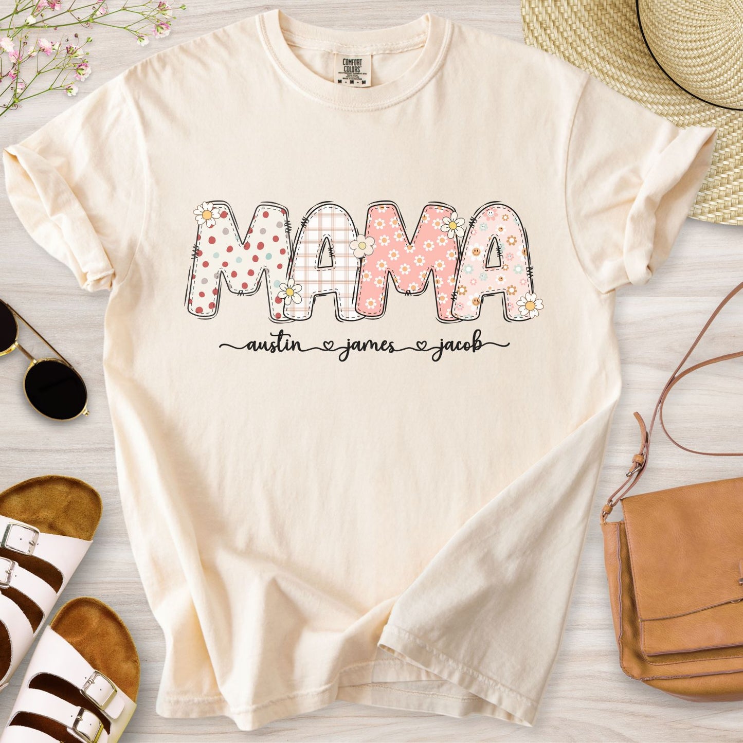 Personalized MAMA Floral T-Shirt