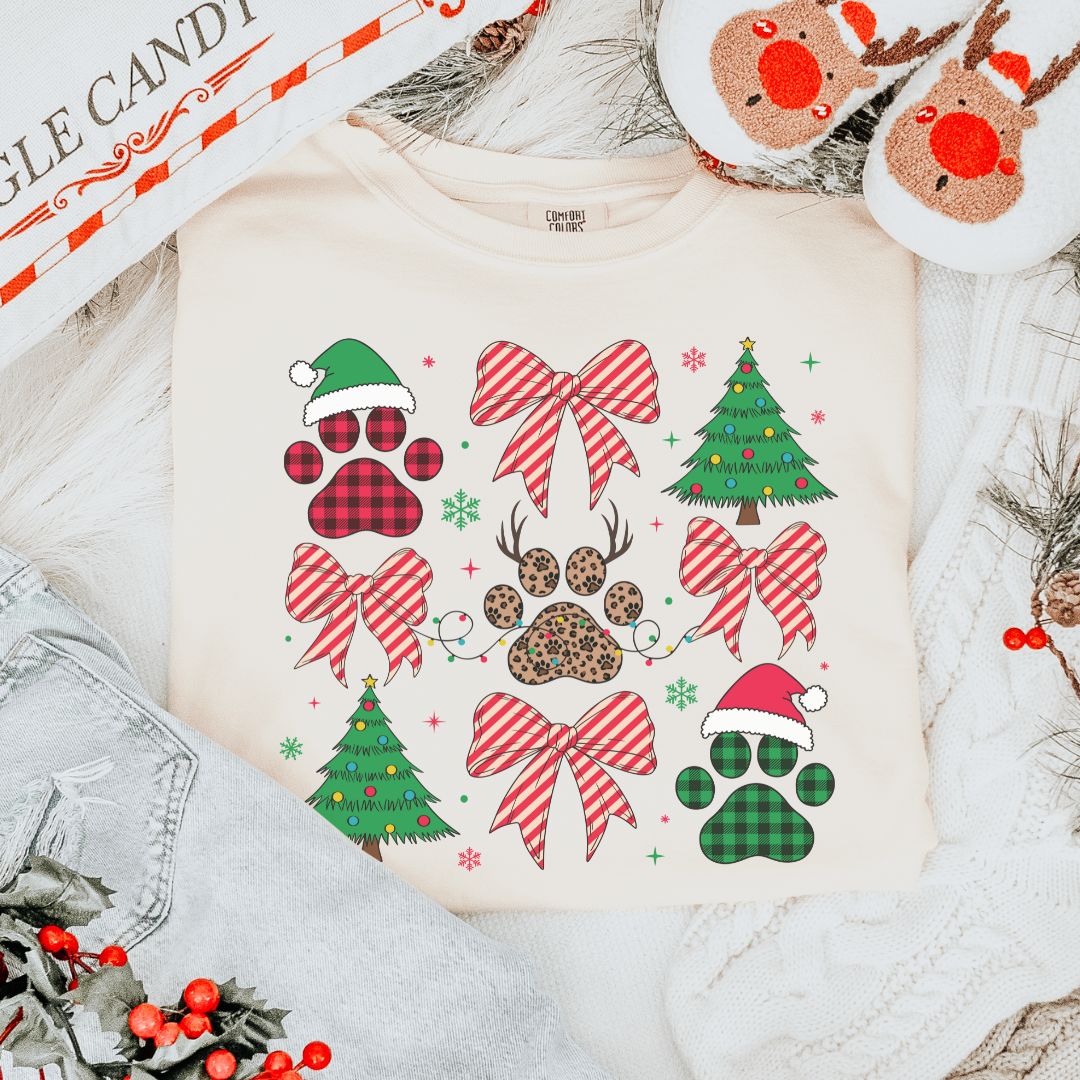 Christmas Paws Coquette T-Shirt
