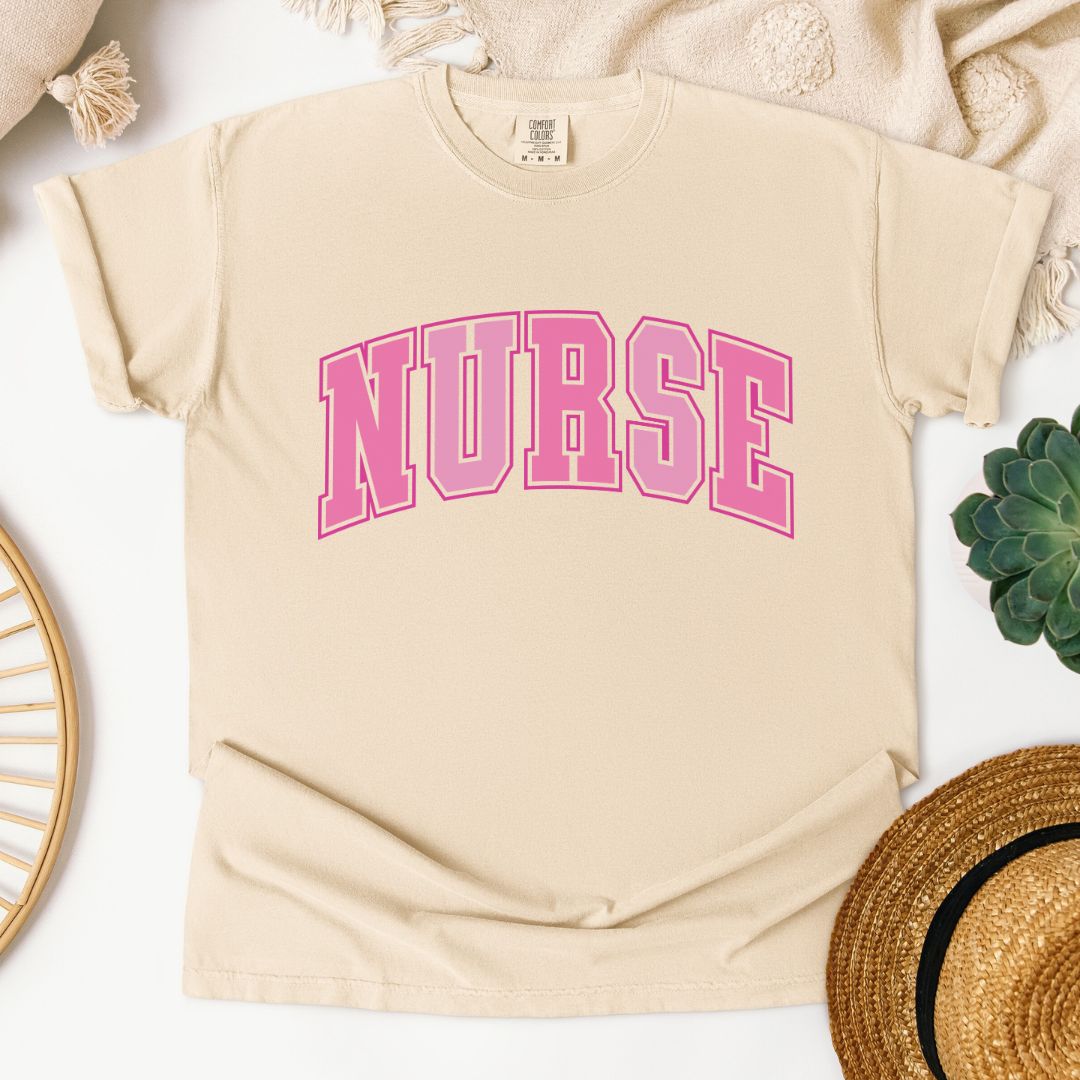 Nurse Varsity Pink T-Shirt