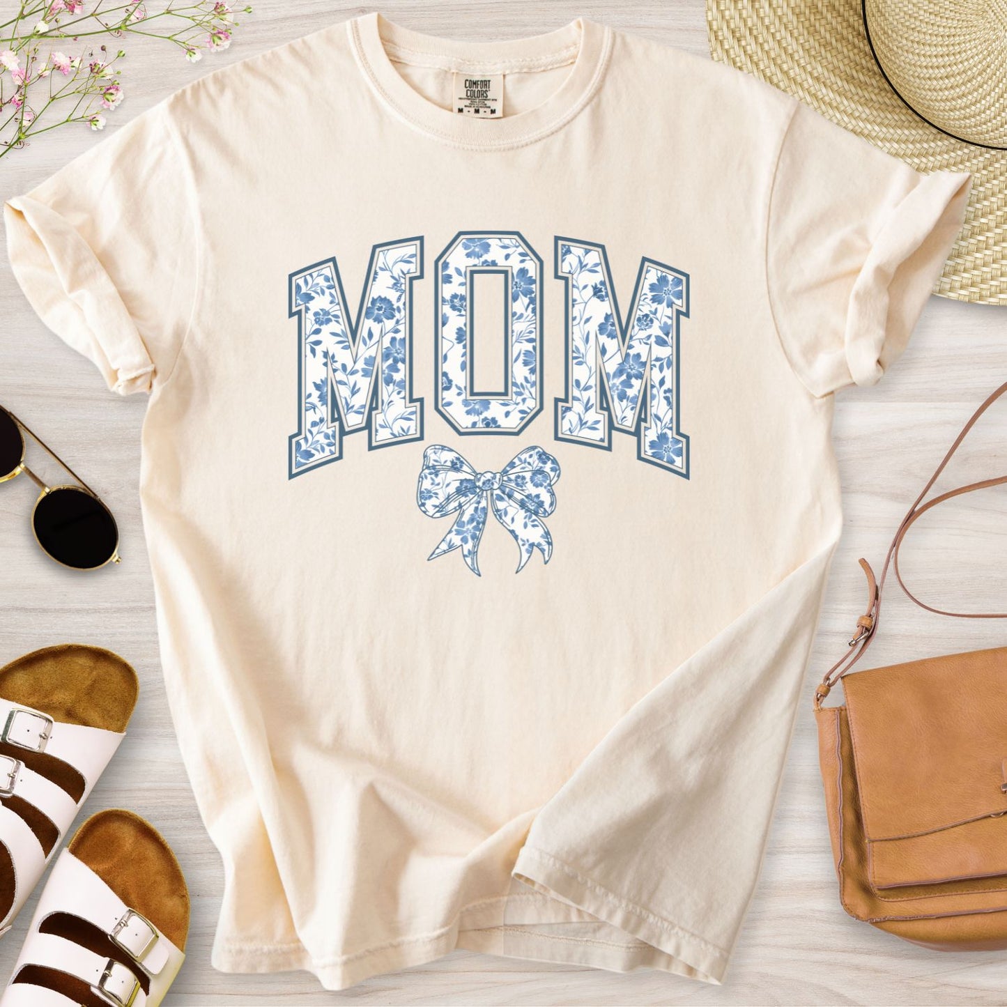 Mom Chinoiserie Blue Coquette T-Shirt