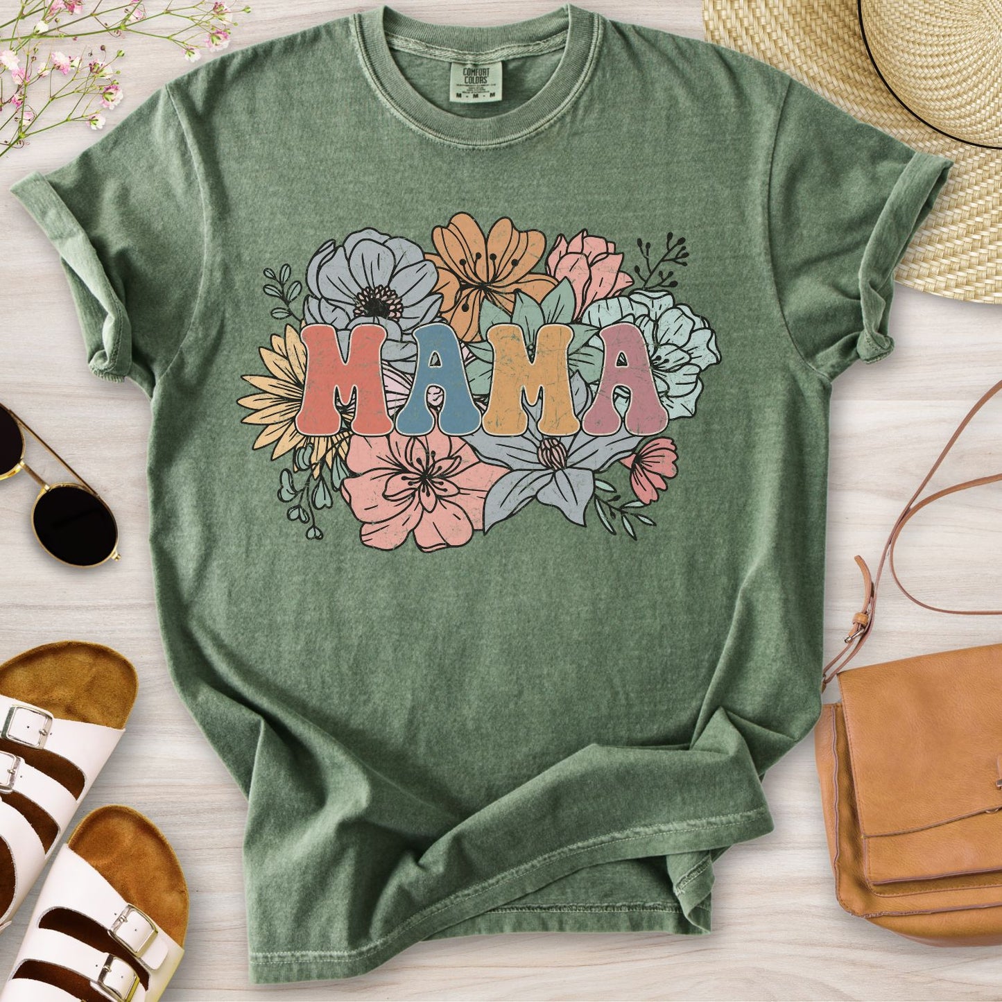 Retro Floral Mama T-Shirt
