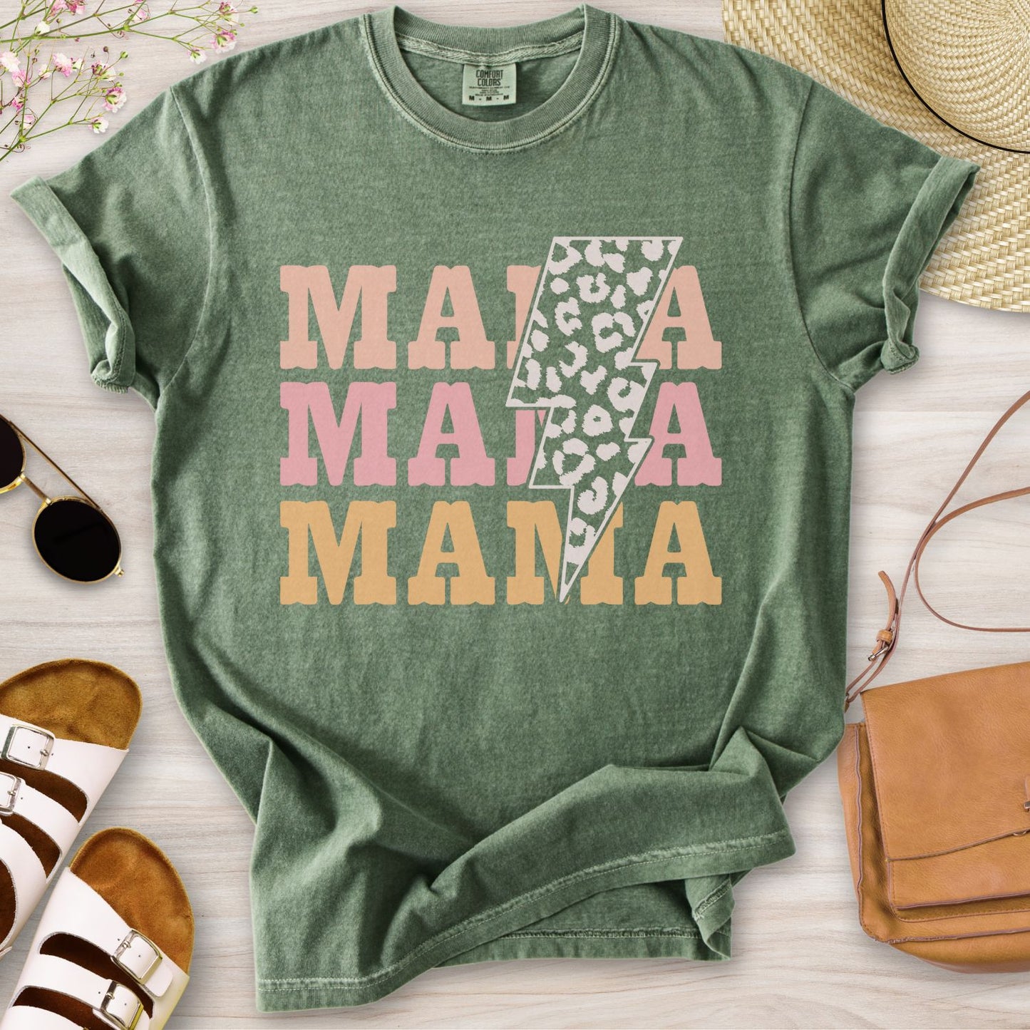 Mama Stacked Lightning T-Shirt