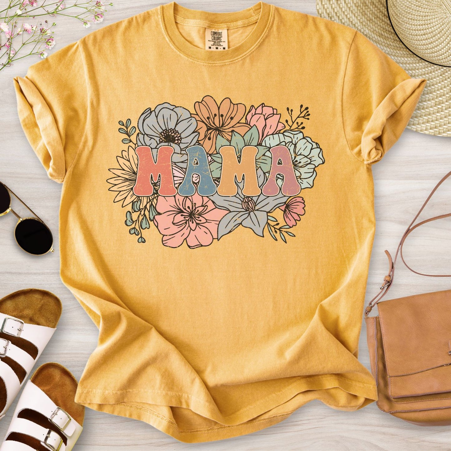 Retro Floral Mama T-Shirt