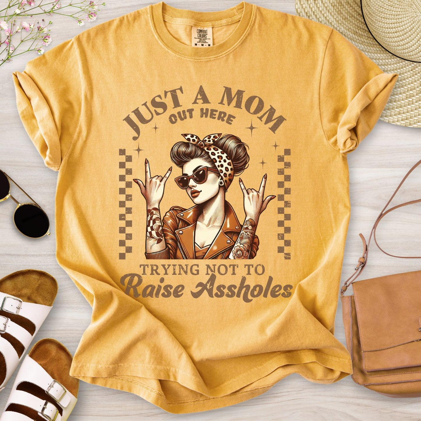 Just A Mom Out Here Funny T-Shirt