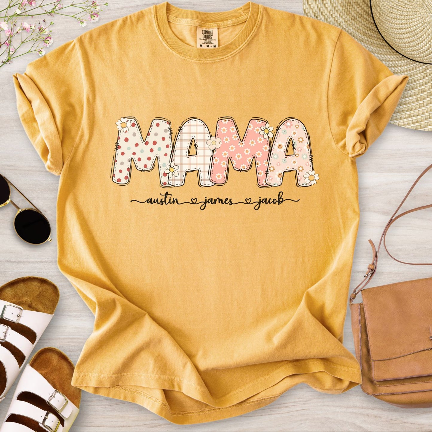 Personalized MAMA Floral T-Shirt