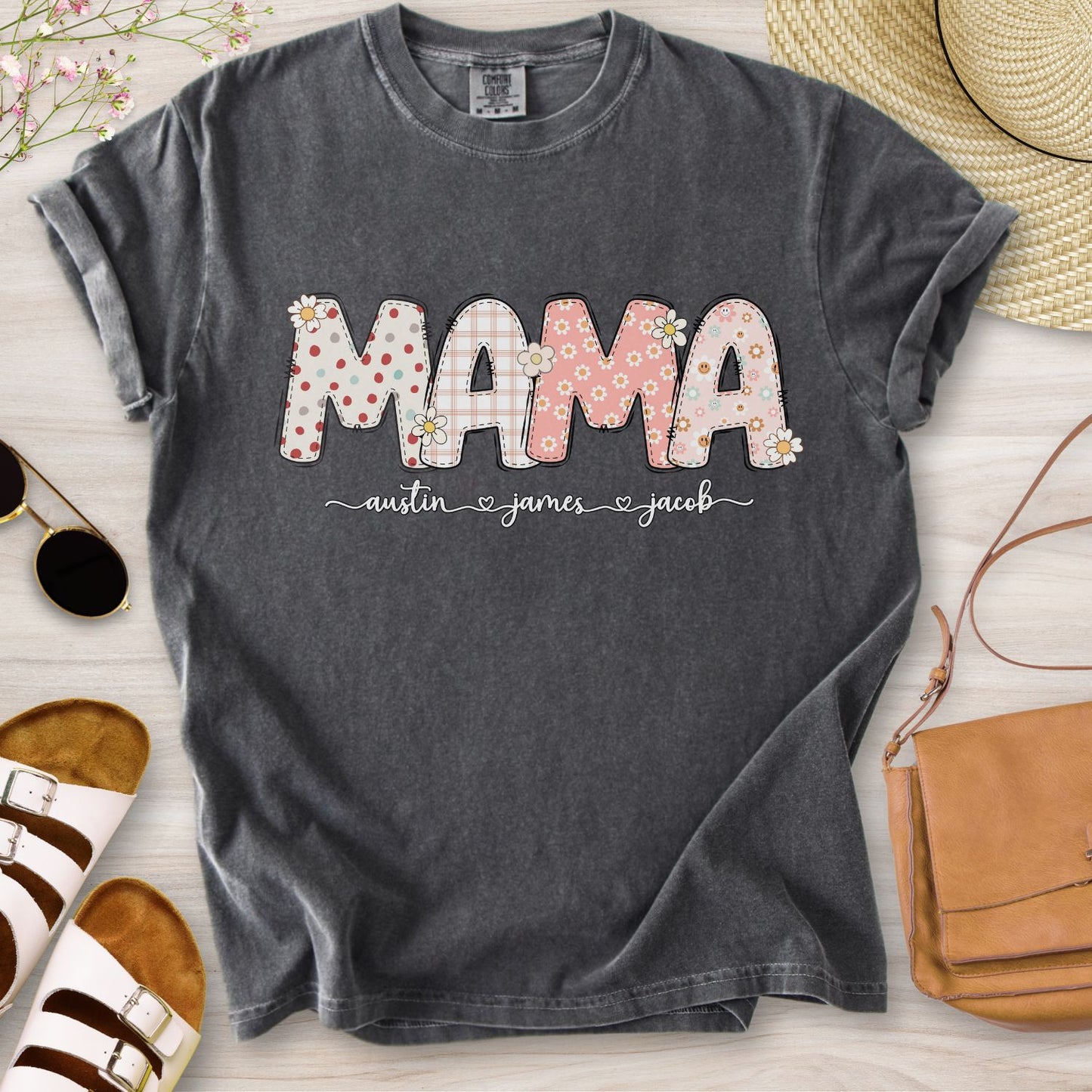 Personalized MAMA Floral T-Shirt